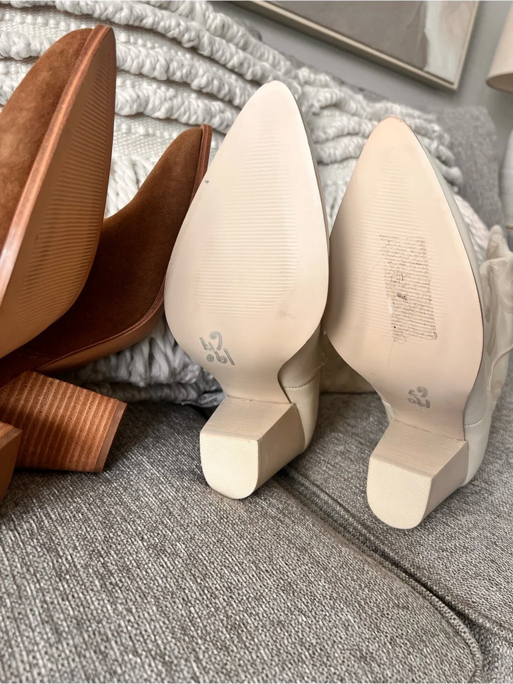 Steve Madden Two-Tone Western Knee-High Boots in Tan and Cream